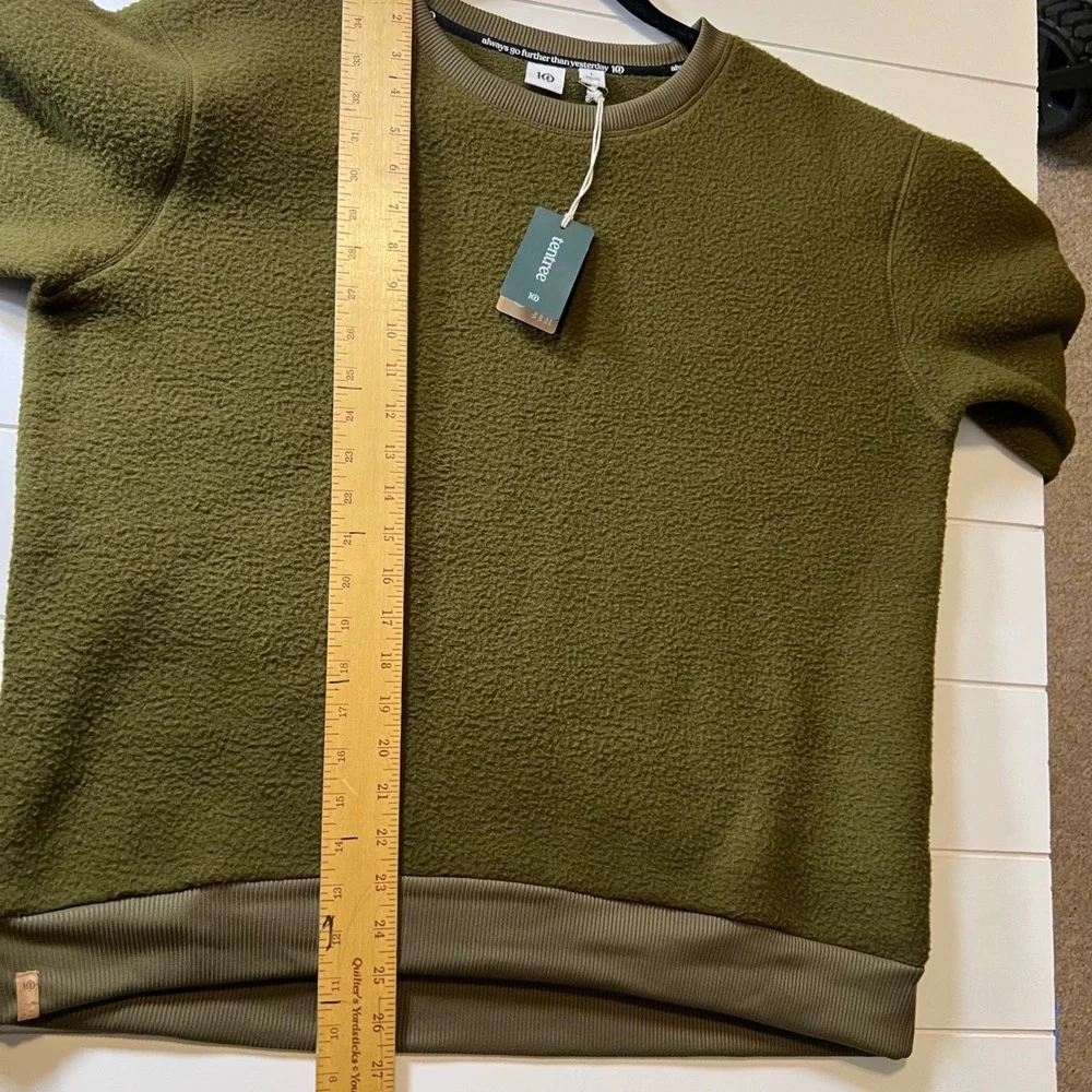 Tentree Ecoloft Crew Fleece Sweatshirt Uniform Green TCW5200-2243 Mens L NWT